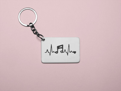 DOGAR ESSENTIALS Music is my lifePrinted Acrylic Keychain (Set of 2) Key Chain