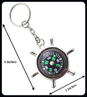 Meeko.com Green Round Compass Round Locking_kk472 Key Chain