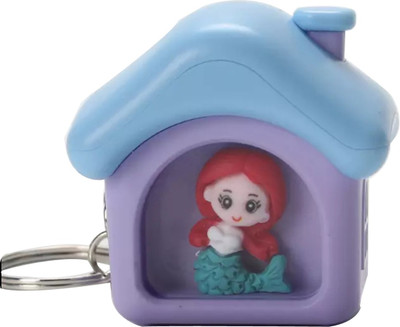 heeva creation Cute Mermaid Home keychain.(1 Piece).Colour- Purple. Key Chain