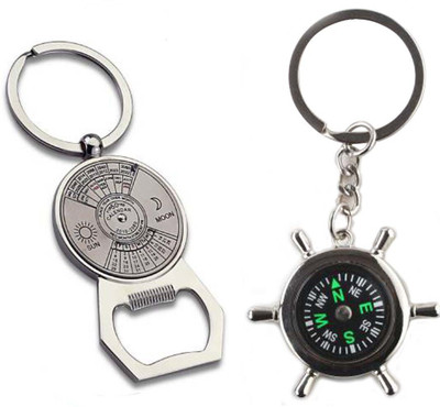 Meeko.com Keychain-calendar (S & M) & compas key chain 7f Key Chain