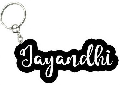 SY Gifts Jayandhi Black White Name Keychain Key Chain