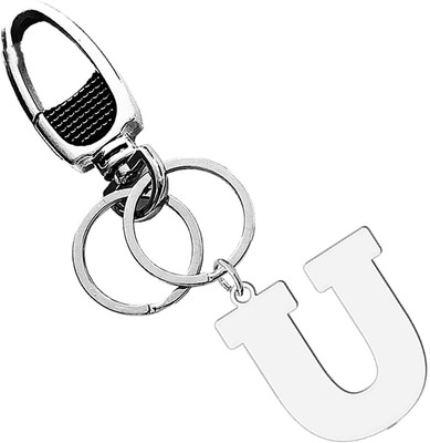 M Men Style A to Z Alphabet Key Rings Silver Stainless Steel Letter Charm Keychain U-LCK998 Key Chain