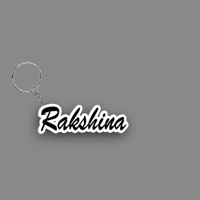 SY Gifts SYG Rakshina Name Keychain White And Black Key Chain