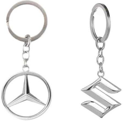 JAINSON MARTIN Combo Of Suzuki & Mercedes Logo Metal Keychain For Bike & Car Keychain Key Chain