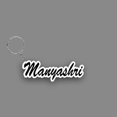 SY Gifts SYG Manyashri Name Keychain White And Black Key Chain