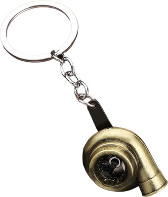 Augen Turbo Gold Car Enthusiast Key Ring Anti-Rust (1 Piece) Metal Key Chain