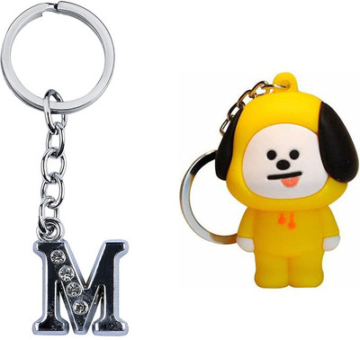 Newview BTS CHIMMY Characters 3D Rubber with Alphabet M Keychain and Key ring Key Chain