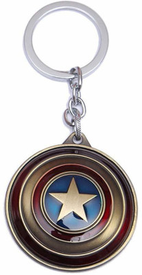 gtrp key Chain-key-Silver-Captain-America-Rotating-Shield-Key-Ring Key Chain
