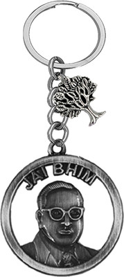 AFH Jay Bhim Ambedkar Metal Grey Tree Of Life Charm Keychain for Car Bike and Home Key Chain