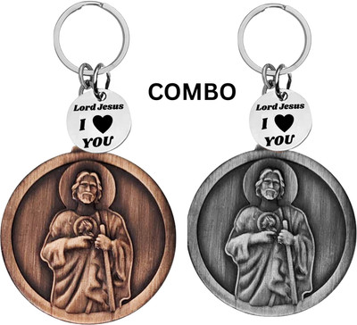 The Men Style Lord Jesus Keychain Combo– Sacred Heart Religious Keyring Set ShivkeyCom629-631 Key Chain