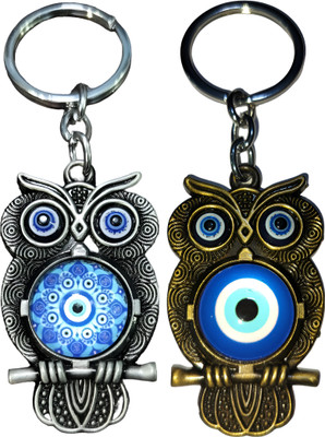 MAG BEE Evil Eye Proection (Design-3 & Design-17) Combo Pack of 2 for Car Bike-kC850 Key Chain