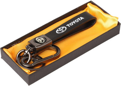 K C Classic Leather Toyota Logo Keychain & Keyring with hook (1pcs) Key Chain