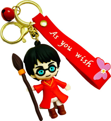 GKM Cute Harry Potter with stick high quality keychain with strap Key Chain