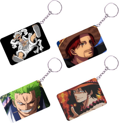 tierstore Collection of One Piece Crew Keychains for Bike & Bag Keys (Premium 4-Pack) Key Chain