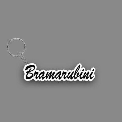 SY Gifts SYG Bramarubini Name Keychain White And Black Key Chain