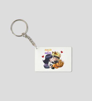 Special Trend Hub Naruto & Hinata Destined Duo - Printed White Anime Keychains Pack Of 2 Key Chain