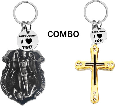 The Men Gift Double-Sided Saint Michael Keychain – Jesus Christ Key Ring Medal Com646-674 Key Chain