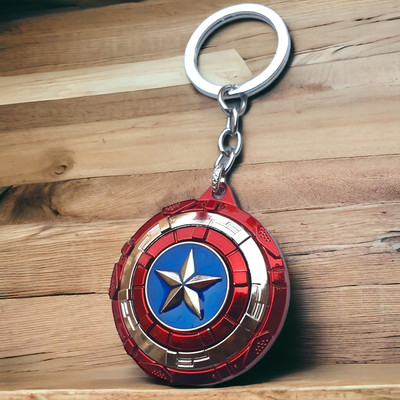 EazzyKeychain Stylish marvel captain america rotating metal keychain Key Chain