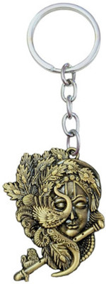 PEARLISH Premium Quality Lord Krishna Solid Metal Keychain Key Chain