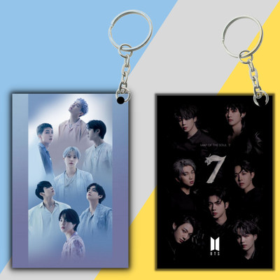 Giftsadaa Bts Keychain Hd Printed Bts Army Keychain For Bts Lover ( ACR 12 ) Key Chain
