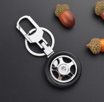 JAINSON MARTIN Rotating Tyre Wheel Locking Metal Premium Keychain Key Chain