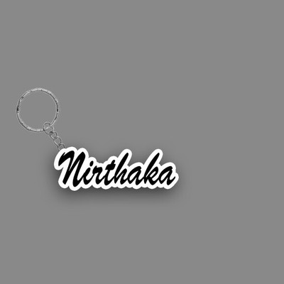 SY Gifts SYG Nirthaka Name Keychain White And Black Key Chain