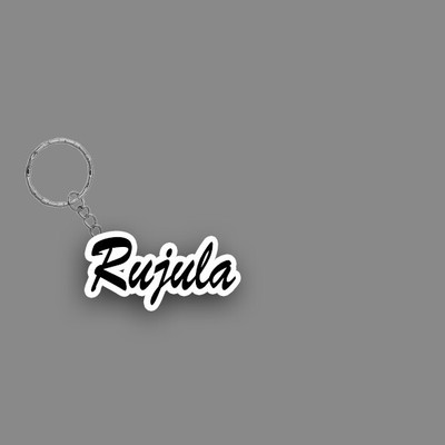 SY Gifts SYG Rujula Name Keychain White And Black Key Chain