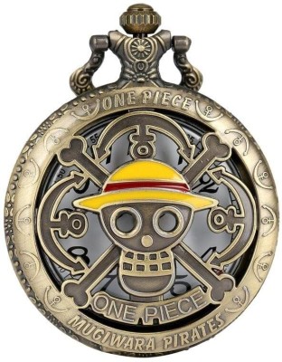 RV Mart Anime One Piece Luffy Skull Pocket Watch Metal Keychain Car Bikes Key Ring Key Chain