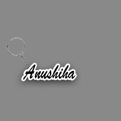SY Gifts SYG Anushiha Name Keychain White And Black Key Chain