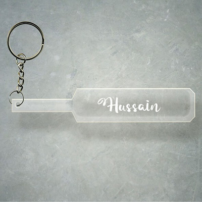 SY Gifts Cricket Bat Logo Design With Hussain Name Key Chain