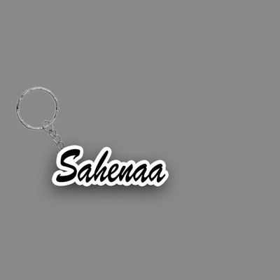 SY Gifts SYG Sahenaa Name Keychain White And Black Key Chain