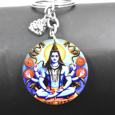 AFH Lord Mahadev Shiva Evil Eye Protection Ganpati Charm Keychain for Men and Women Key Chain