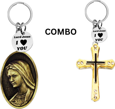 M Men Style Lord Jesus Keychain Combo– Sacred Heart Religious Keyring Set SkeyCom642-674 Key Chain