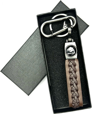 FLAMBE Bajaj Brown Leather Design Belt Keychain Key Chain