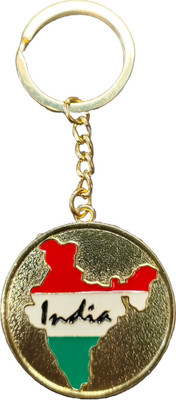 Esstrive India Map Metal Keychain Keyring Double Sided Key Chain