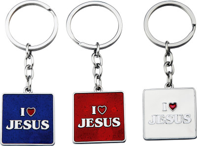 BLESSINGS Set Of 3 I Love Jesus Key Chain