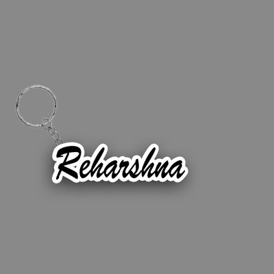 SY Gifts SYG Reharshna Name Keychain White And Black Key Chain