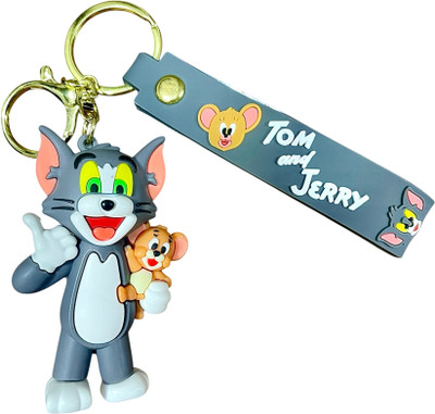 HappierYou Tom and Jerry Cartoon Character Keychain with Decorative Tag Key Chain