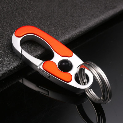 CONTACTS Personalized Waistband Double Ring Design Orange Key Chain