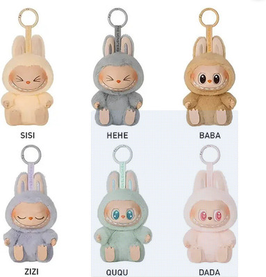 Kidoyz Pop Mart LABUBU Have A Seat Bunny Plush Toy – Set of 1 (Random Color) Key Chain