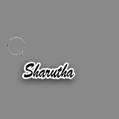SY Gifts SYG Sharutha Name Keychain White And Black Key Chain