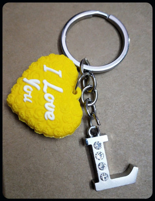 Meeko.com -Heart With L Letter Bike 01-KC Key Chain