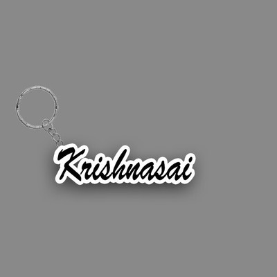 SY Gifts SYG Krishnasai Name Keychain White And Black Key Chain