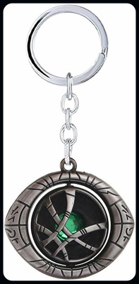 gtrp Rotating Spinner Eye Design with Green Stone Alloy Keychain (Silver Spinner)-A Key Chain