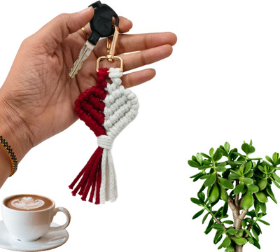 Tailored knots Macrame Handmade Dual Tone Heart Shape Keychain Key Chain