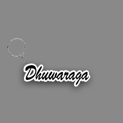 SY Gifts SYG Dhuwaraga Name Keychain White And Black Key Chain