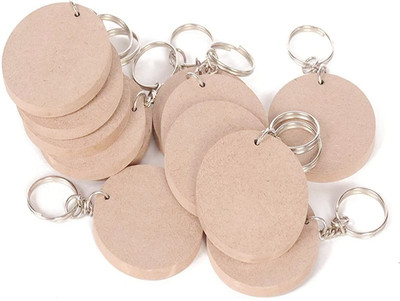 Ecomology 20 Pcs Round Shape Key Chain (55 x 55) mm | MDF Cutouts For Art And Craft Key Chain