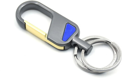 Jdp Novelty Stylish Hook Locking Silver Metal Carabiner Double Ring Metal KeyChain.8014 Key Chain