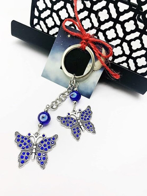 GKM Trendy Butterfly Evil Eye Keychain Crystal alloy Keyring for Gift men & woman Key Chain