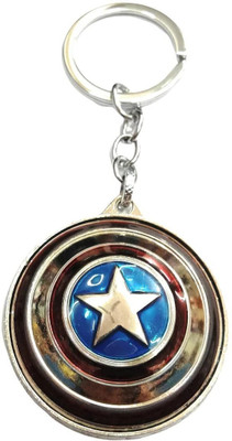 gtrp key Chain-Silver Captain America Rotating Shield Keyring Key Chain
